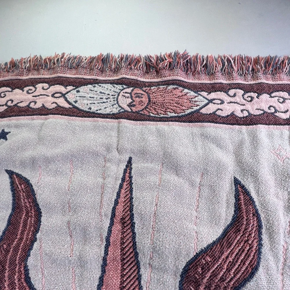 Earthbound Trading Co Sun Moon Celestial Woven Cotton Throw  Tapestry60x80